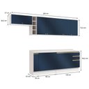 Ver imagem 4 de Armário de Cozinha Completa 3 Gavetas 100% Mdf 300cm Branco/azul Profundo Celeste Kappesberg