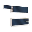 Ver imagem 3 de Armário de Cozinha Completa 3 Gavetas 100% Mdf 300cm Branco/azul Profundo Celeste Kappesberg