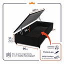 Ver imagem 3 de Cama Box Baú Chicago 96x203 Preto Espuma D33 King House
