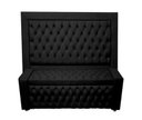 Ver imagem 1 de Kit Cabeceira de Cama Box e Calçadeira Baú Retro Capitonê Botão Encapados King 195 Cm Suede Preto El