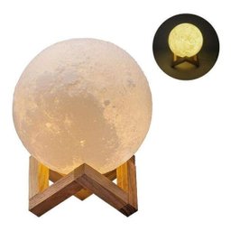 Luminária Lua Cheia 3 D Caixa De Som Bluetooth Ambiente - 3
