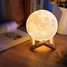 Luminária Lua Cheia 3 D Caixa De Som Bluetooth Ambiente - 2