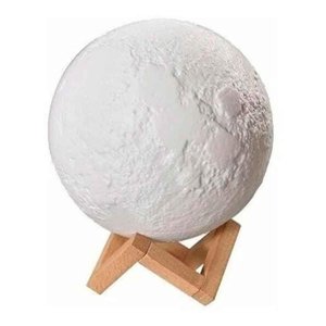 Luminária Lua Cheia 3 D Caixa De Som Bluetooth Ambiente