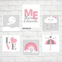 Ver imagem 1 de Kit com 6 Quadros Decorativos do Tema Nuvem - Chuva de Amor:preta