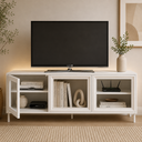 Ver imagem 2 de Rack para TV até 55 Polegadas 3 Portas de Vidro 2 Prateleiras Refresh Branco - BRV Móveis