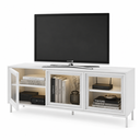 Ver imagem 3 de Rack para TV até 55 Polegadas 3 Portas de Vidro 2 Prateleiras Refresh Branco - BRV Móveis