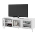Ver imagem 3 de Rack para TV até 55 Polegadas 3 Portas de Vidro 2 Prateleiras Refresh Branco - BRV Móveis