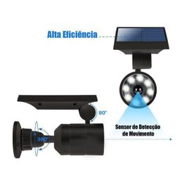 Luminária Solar Câmera Falsa Painel Recarregavel - 3