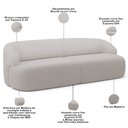 Ver imagem 4 de Sofá 4 Lugares Curvo Orgânico com 02 Poltronas para Sala Living 280cm Barolo L06 Bouclê Cinza - Lyam