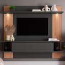 Ver imagem 1 de Painel para Tv até 60 Polegadas 1 Porta com Led Grafite/brise - Quiditá Móveis