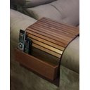 Ver imagem 3 de Esteira Bandeja Porta Controle Braço Sofá Madeira