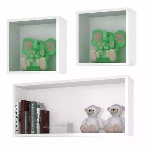 Kit Nichos Decorativo 2un 31x31x15 e 1un 61x31x15 Branco