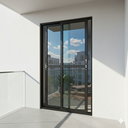 Ver imagem 1 de Porta Balcão de Alumínio Preto 2 Folhas 210x160 com Fechadura Linha 25
