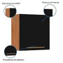 Ver imagem 4 de Armário Aéreo De Cozinha 1 Porta 0,59M Natura / Preto Preto