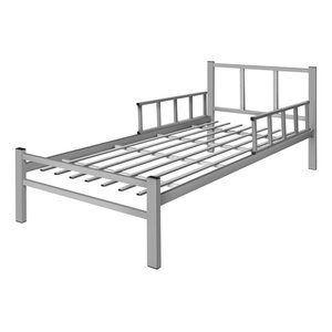 Cama Solteiro Tubolar/aço com Proteção Frete Gratis.:solteiro Lais/cinza