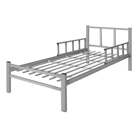 Cama Solteiro Tubolar/aço com Proteção Frete Gratis.:solteiro Lais/cinza