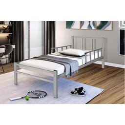 Cama Solteiro Tubolar/aço com Proteção Frete Gratis.:solteiro Lais/cinza - 3