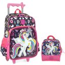 Ver imagem 1 de Mochila Infantil com Rodinhas e Lancheira Unicórnio Up4You - Azul