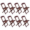 Ver imagem 2 de Kit 2 Conjuntos de Mesa Dobrável 70x70 em Madeira Padrão com 4 Cadeiras - Imbuia