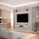 Ver imagem 2 de Painel Ripado para TV até 60 Polegadas com LED MDF 223cmx240cm Trento