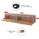 Ver imagem 5 de Rack Suspenso 1.20 Home Tv 42" Bancada Flutuante 2 Porta Puxador Concha Sala Quarto Fendi/ripado