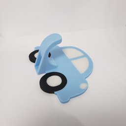 Gancho de Parede Infantil Formato Carro, Azul, Decorativo para Toalhas e Roupas:carro - 3