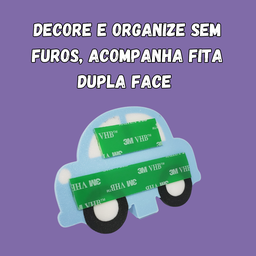 Gancho de Parede Infantil Formato Carro, Azul, Decorativo para Toalhas e Roupas:carro - 6