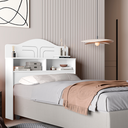 Ver imagem 2 de Cabeceira Solteiro Cama Box Mdf 2 Compartimentos Práticos:branco