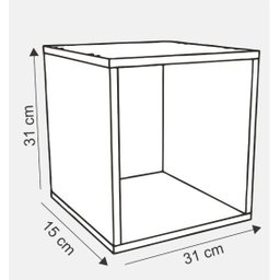 Nicho Decorativo Quadrado 31x31x15 Preto - 2