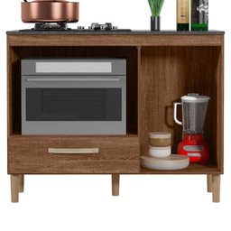 Balcão Para Cooktop e Forno 1 Porta Nicioli - Évora Rústico - 2