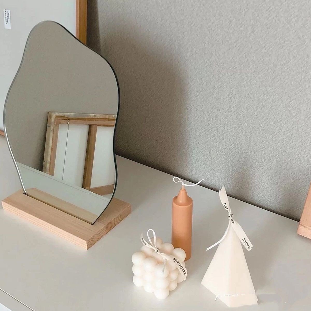 Espelho para maquiagem com base em madeira - 3