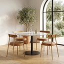 Ver imagem 1 de Cadeira de Jantar Kit 4 Lizzie Base Tubular Dourado Encosto Castanho PU D03 - D'Rossi