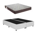 Ver imagem 1 de Cama Base Box Casal Bipartido Branco Colchão Iso 150 D45 - Ortobom