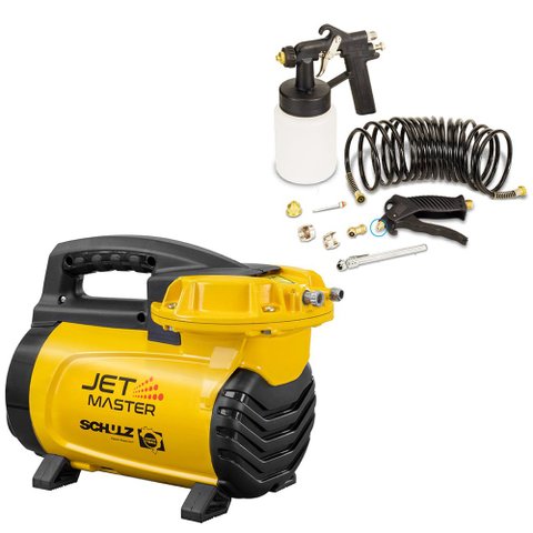 Compressor de Ar Direto Portatil Cs-5,3 Jet Master 500w 127v + Kit Pintura Schulz
