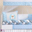 Ver imagem 2 de Jogo Berço Menino 14 Peças Ovelha Trança Capa Impermeável