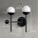 Ver imagem 4 de Arandela Luminária de Parede Moderna de 2 Globo de Vidro 12cm Decoração Casa Sala Quarto Banheiro