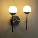 Ver imagem 1 de Arandela Luminária de Parede Moderna de 2 Globo de Vidro 12cm Decoração Casa Sala Quarto Banheiro