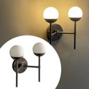 Ver imagem 3 de Arandela Luminária de Parede Moderna de 2 Globo de Vidro 12cm Decoração Casa Sala Quarto Banheiro