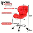 Ver imagem 3 de Cadeira de Escritório com Base Giratória Estofada Slim Vegas