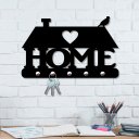 Ver imagem 1 de Porta Chaves de Parede 6mm Home Casinha MDF 25x15,8:PRETO