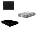 Ver imagem 1 de Cama Box + Cabeceira Suede Preto Mais Colchão Macio Casal - Probel
