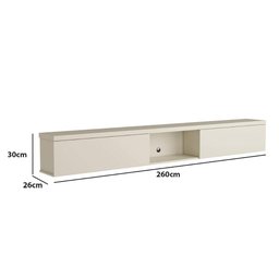 Nicho Basculante 260cm C/ 2 Portas P/ Painel de Tv 100% Mdf Cor:luna - 2
