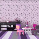 Ver imagem 1 de Papel de Parede Infantil Unicórnio Menina