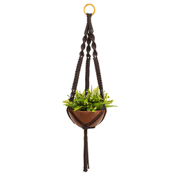 Suporte para Vaso de Plantas Hanger Macramê Espiral Marrom - 1