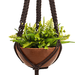 Suporte para Vaso de Plantas Hanger Macramê Espiral Marrom - 2