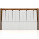 Ver imagem 3 de Cabeceira Cama Box Casal Estofada com Led 140cm Moan P05 Couríssimo Whisky Bouclê Cru - Lyam Decor