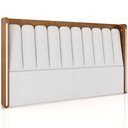 Ver imagem 1 de Cabeceira Cama Box Casal Estofada com LED 140cm Moan P05 Couríssimo Whisky Bouclê Cru - Lyam Decor