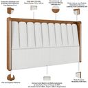 Ver imagem 4 de Cabeceira Cama Box Casal Estofada com Led 140cm Moan P05 Couríssimo Whisky Bouclê Cru - Lyam Decor