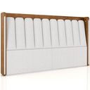 Ver imagem 1 de Cabeceira Cama Box Casal Estofada com Led 140cm Moan P05 Couríssimo Whisky Bouclê Cru - Lyam Decor