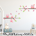 Ver imagem 1 de Adesivo de Parede Infantil Coruja Rosa Borboletas Galho Quarto Menina Bebe
